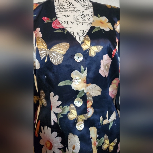 Dorothy Schoele Elegant Floral Butterfly Women's Blazer Size:6 - Picture 5 of 12